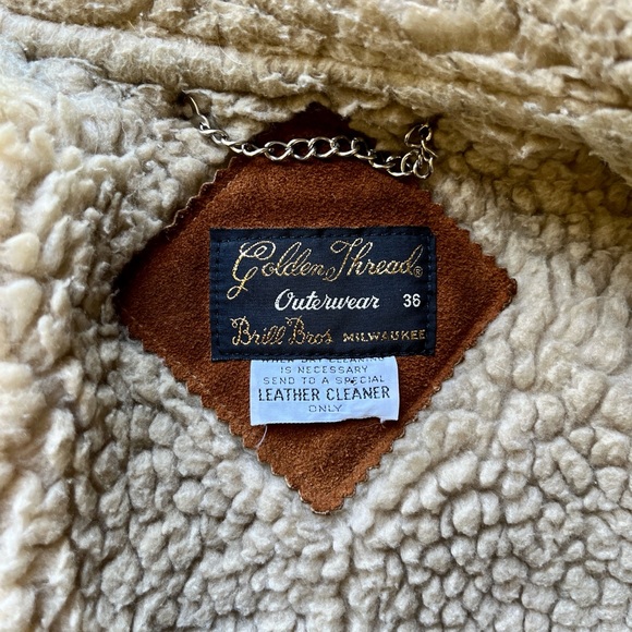 ☾ Vintage 70’s shearling lined leather suede coat / jacket - Picture 7 of 8